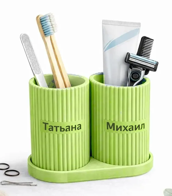 Стаканчики для зубных щёток именные Taivella VoxaBRST-111, салатовый