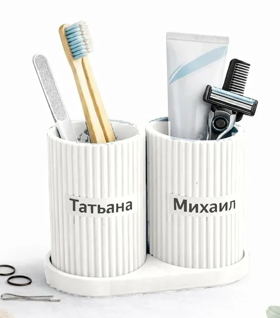 Стаканчики для зубных щёток именные Taivella VoxaBRST-111, белый